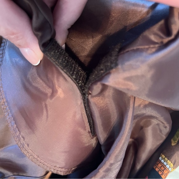 Vintage Feel Free by G.C Women's Multicolor Patterned Silk Bomber Jacket Medium - Picture 8 of 12